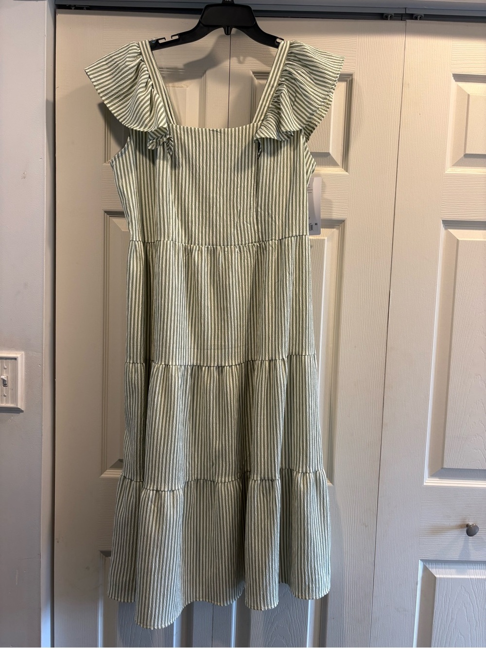 Green Stripe Ruffle Sundress